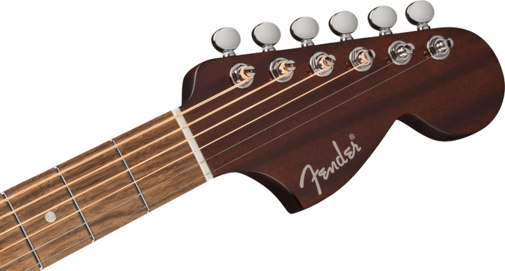 Fender California Deluxe Monterey Mahogany Acoustic Electric Guitar - Natural Mahogany headstock