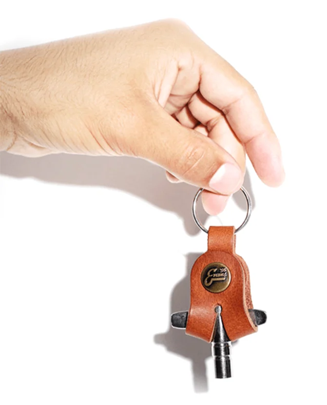 Evans EVP62 Drum Key With Leather Pouch - Tan