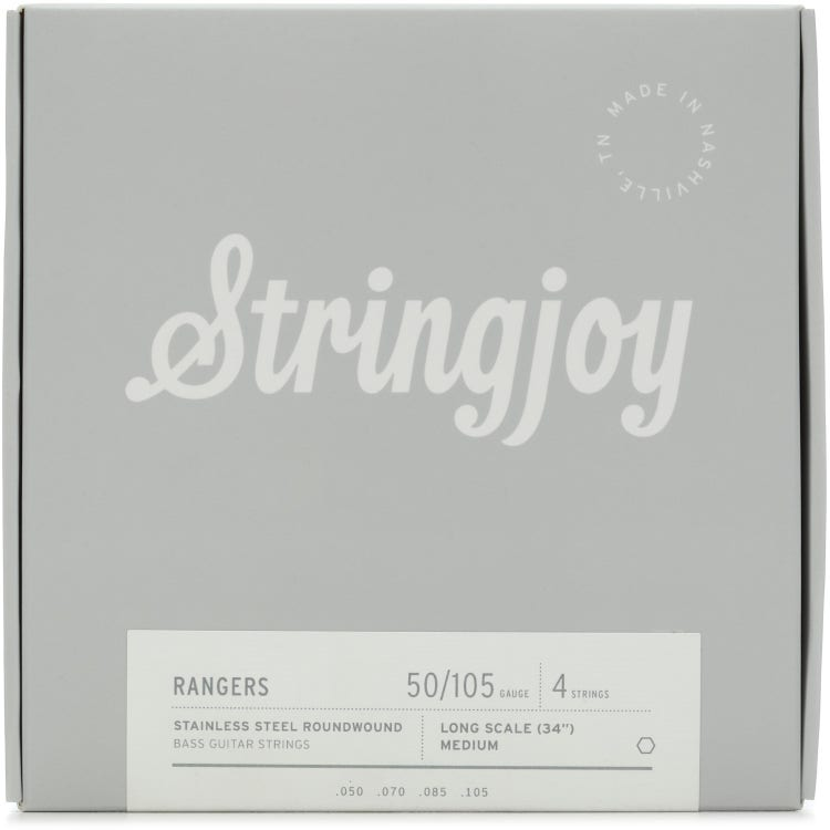 Stringjoy Rangers 4-String Long Scale Stainless Steel Bass Guitar Strings - Medium Gauge