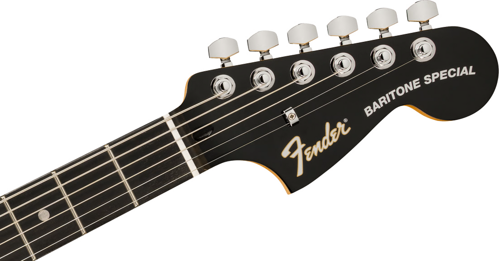 Fender 'Limited Edition' Player Fusion Jaguar Baritone Electric Guitar - Silverburst headstock