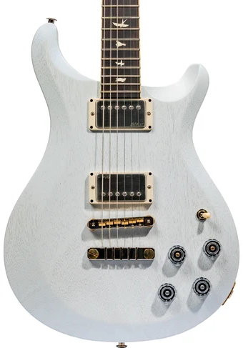 PRS S2 McCarty 594 Thinline Standard Satin Electric Guitar - Pearl White — Three quarter front 1