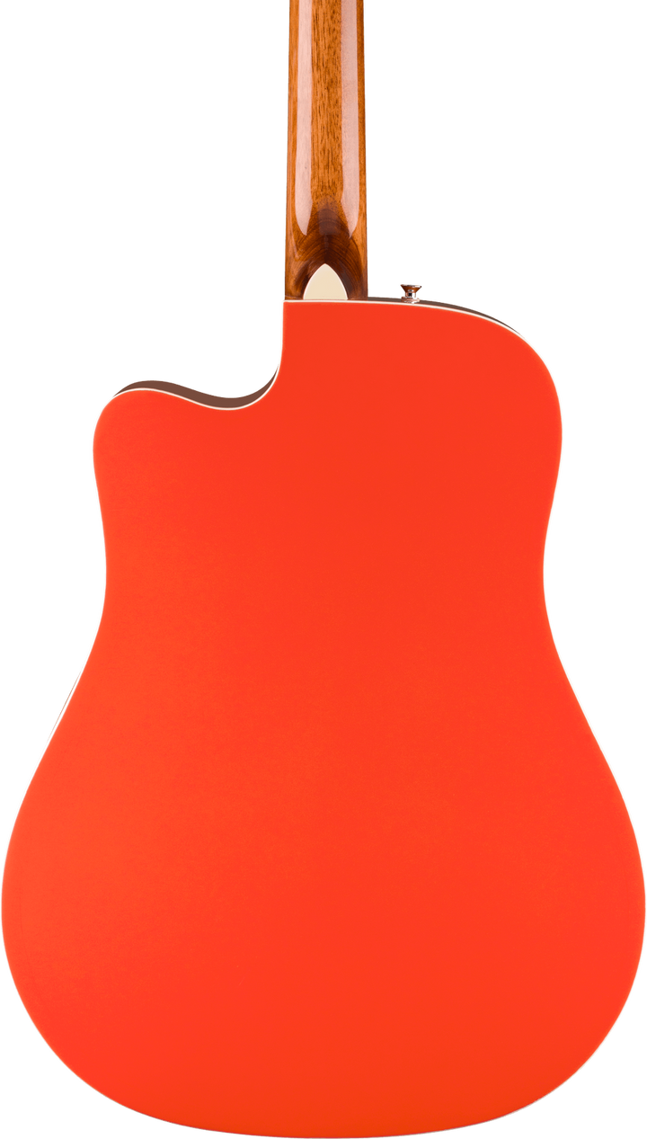 Fender California Standard Redondo CE Acoustic Electric Guitar - Fiesta Red — three-quarter back view