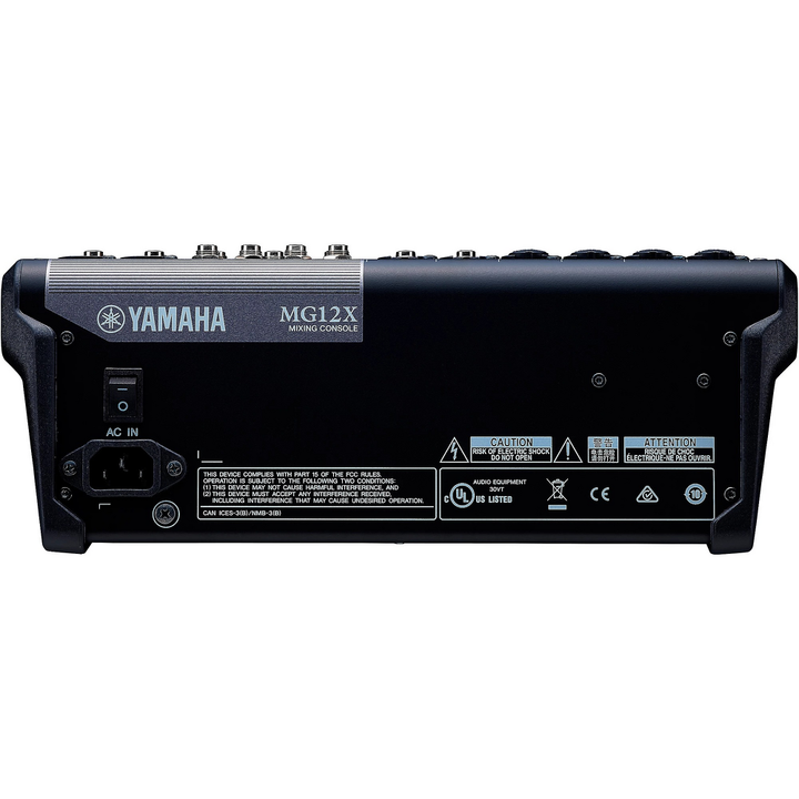 Yamaha MG12X CV 12 Channel Stereo Mixer - With Effects — back view