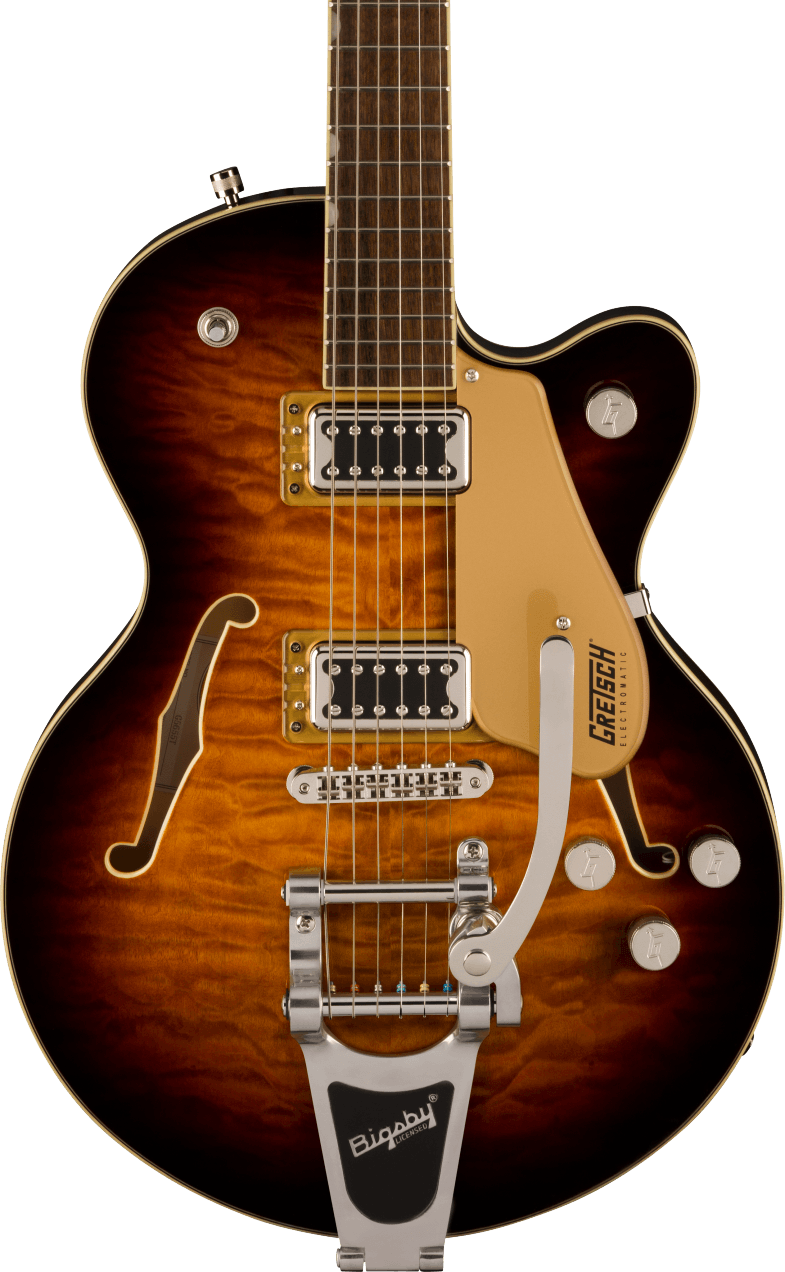 Gretsch G5655T-QM Electromatic Center Block Jr. Quilt Semi-Hollowbody Electric Guitar - Sweet Tea — Three quarter front 1