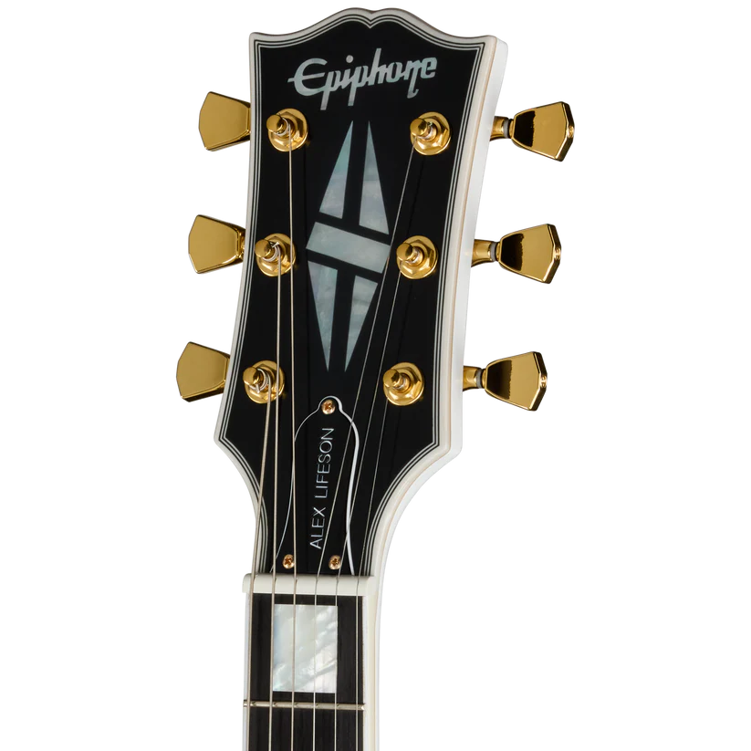 Epiphone Alex Lifeson 1976 ES-355 Reissue Electric Guitar - Alpine White headstock