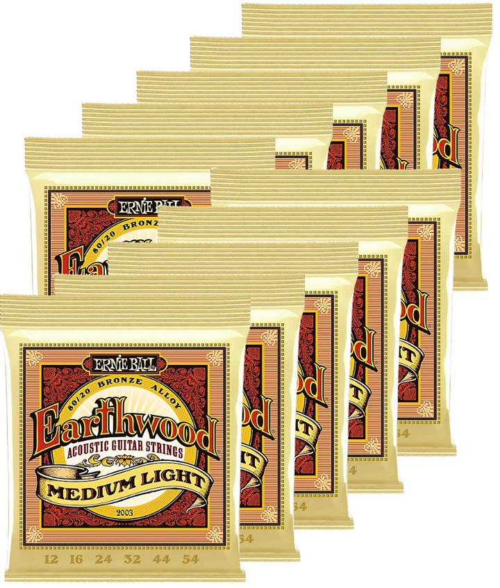 Ernie Ball Earthwood 10-Pack 80/20 Bronze Acoustic Guitar Strings - Medium Light — front angle