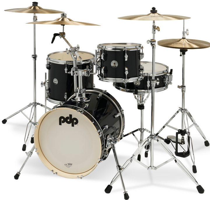 PDP New Yorker 4-Piece Drum Set Shell Pack - Black Onyx Sparkle — Front angle 1