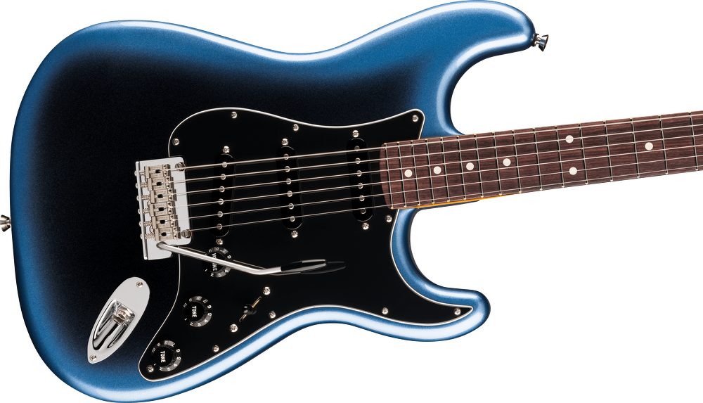 Fender American Professional Stratocaster Electric Guitar - Dark Night — Three quarter front 2