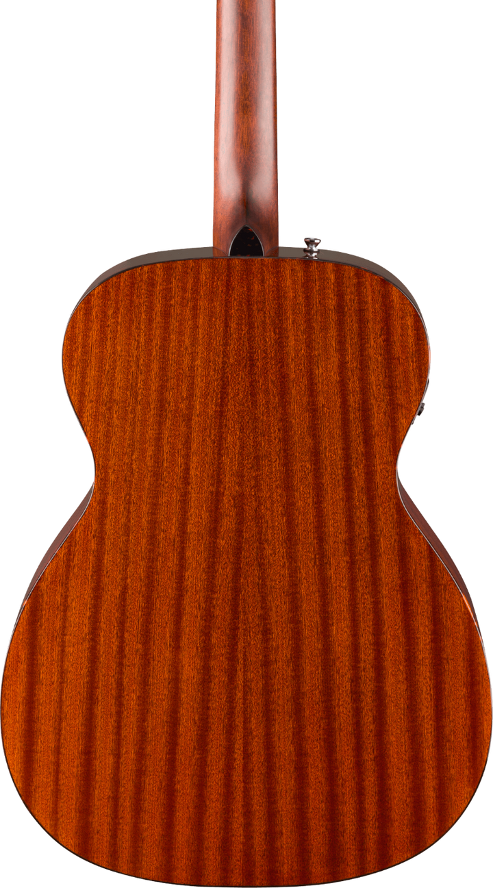 Fender California Deluxe Monterey Mahogany Acoustic Electric Guitar - Natural Mahogany — three-quarter back view