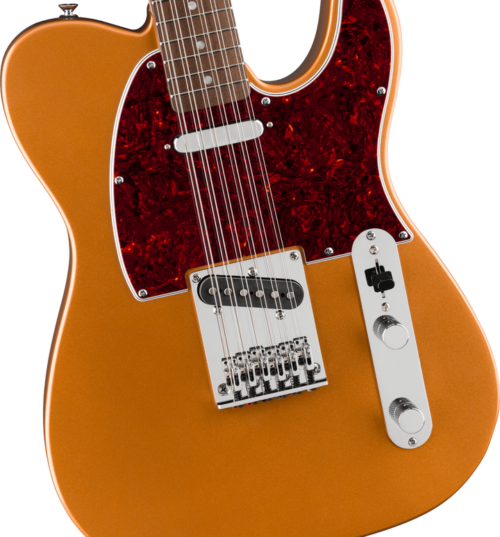 Squier Paranormal Troy Van Leeuwen Telecaster XII 12 String Electric Guitar -  Copper — Three quarter front 2