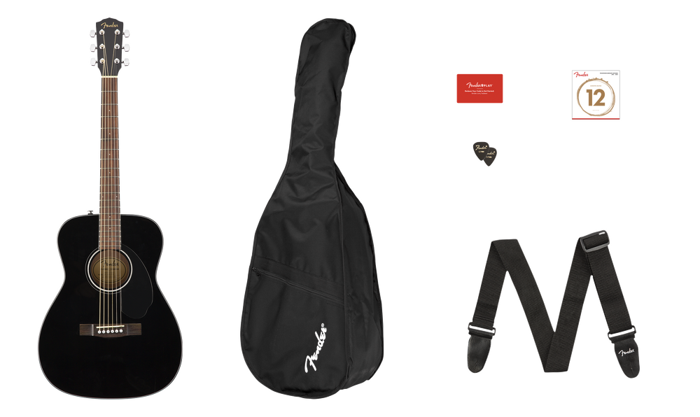 Fender CC-60S Concert Acoustic Guitar Pack - Black