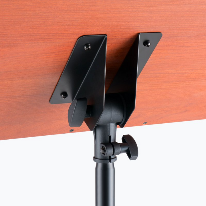 Onstage SM7312W Orchestral Music Stand - With Wide Rosewood Bookplate — back view