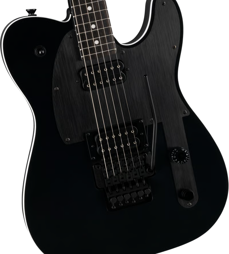 Fender John 5 Phantom Telecaster Electric Guitar - Black — Three quarter front 2