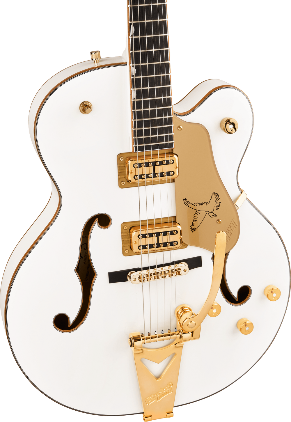 Gretsch Synchromatic Falcon Hollow Body Single-Cut Electric Guitar - Snowcrest White — Three quarter front 2