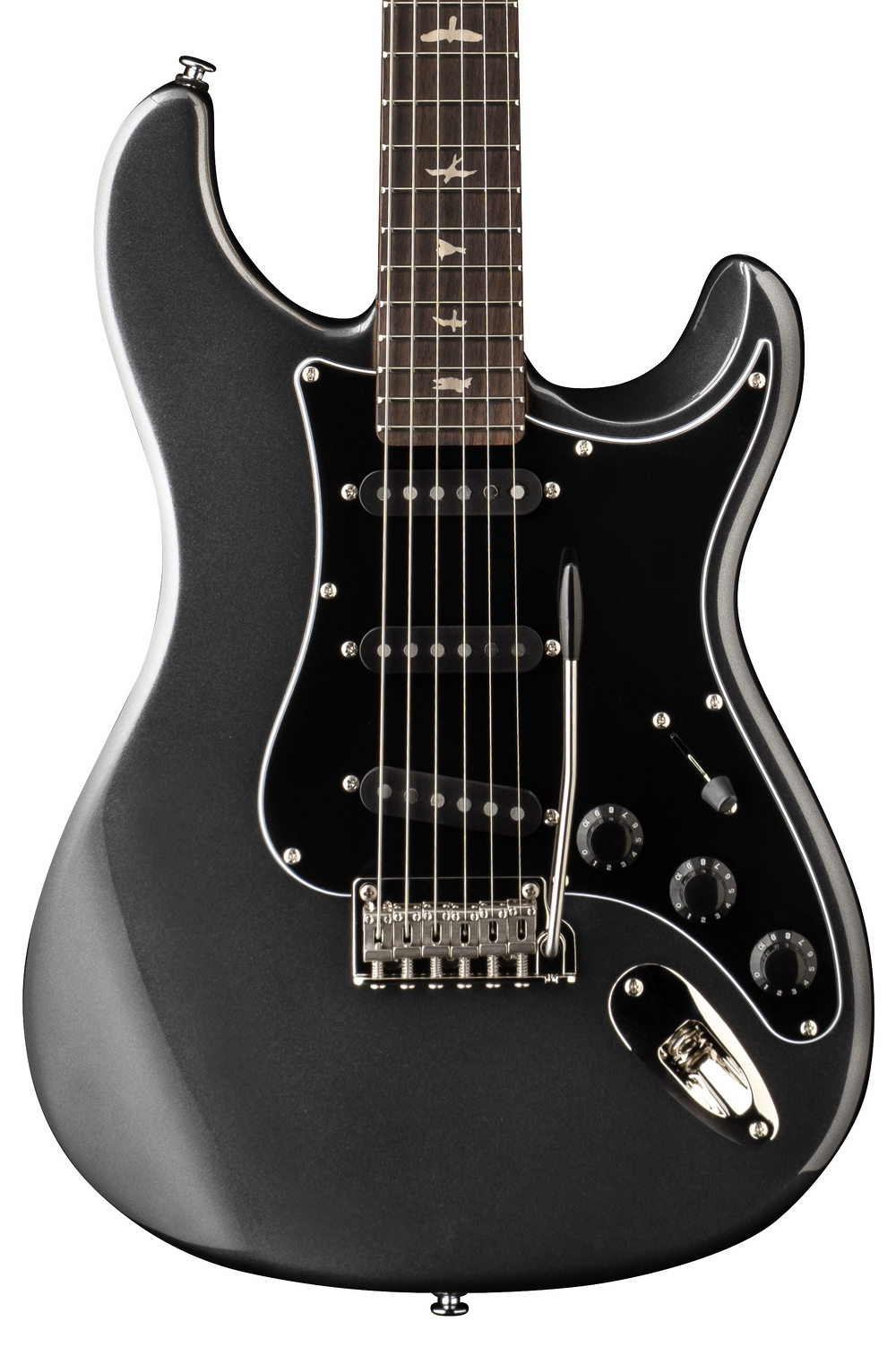 PRS SE Silver Sky Defender 'Limited Edition' Electric Guitar - Carpathian Grey — three-quarter front view