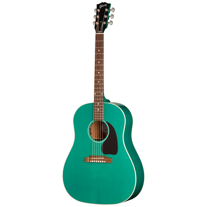 Gibson J-45 Standard Acoustic Electric Guitar - Translucent Teal — front angle