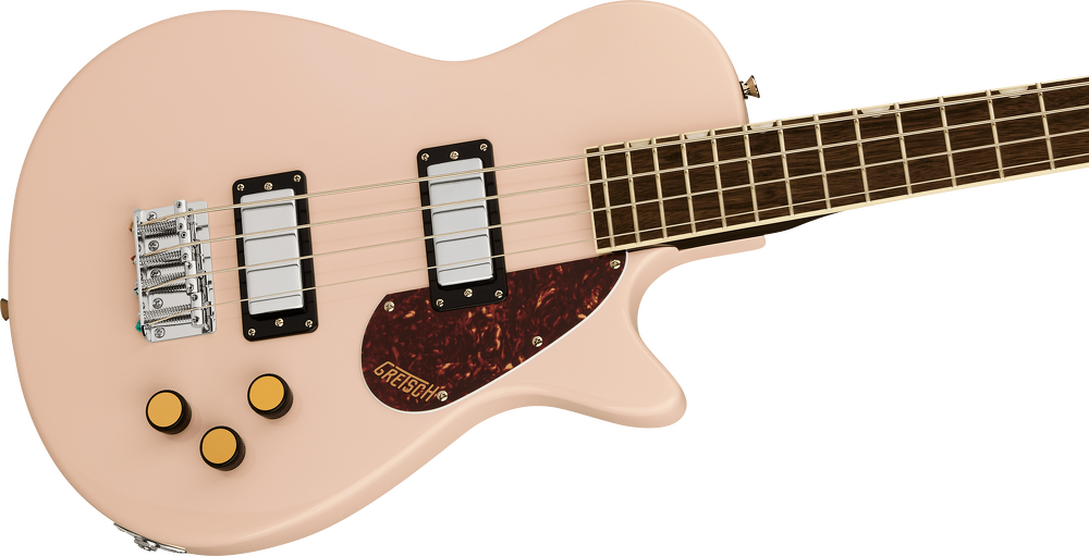 Gretsch Streamliner Jet Club Bass Single-Cut Electric Bass Guitar - Shell Pink — Three quarter front 3