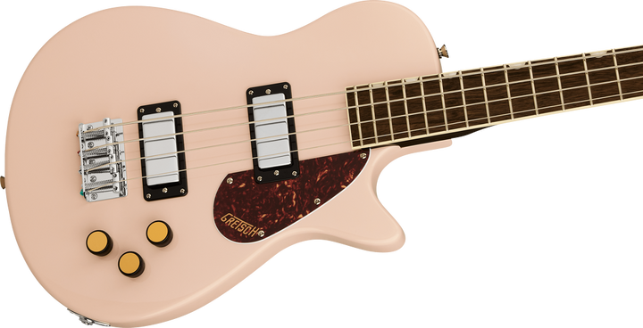 Gretsch Streamliner Jet Club Bass Single-Cut Electric Bass Guitar - Shell Pink — Three quarter front 3
