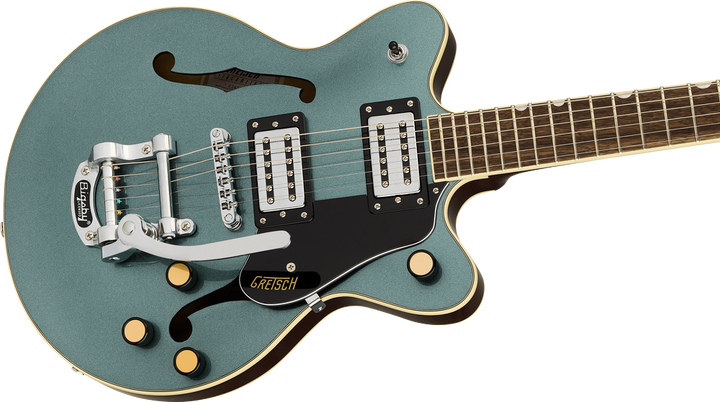 Gretsch G2655T Streamliner Center Block Jr. Double-Cut with Bigsby Electric Guitar - Gunmetal — Three quarter front 3