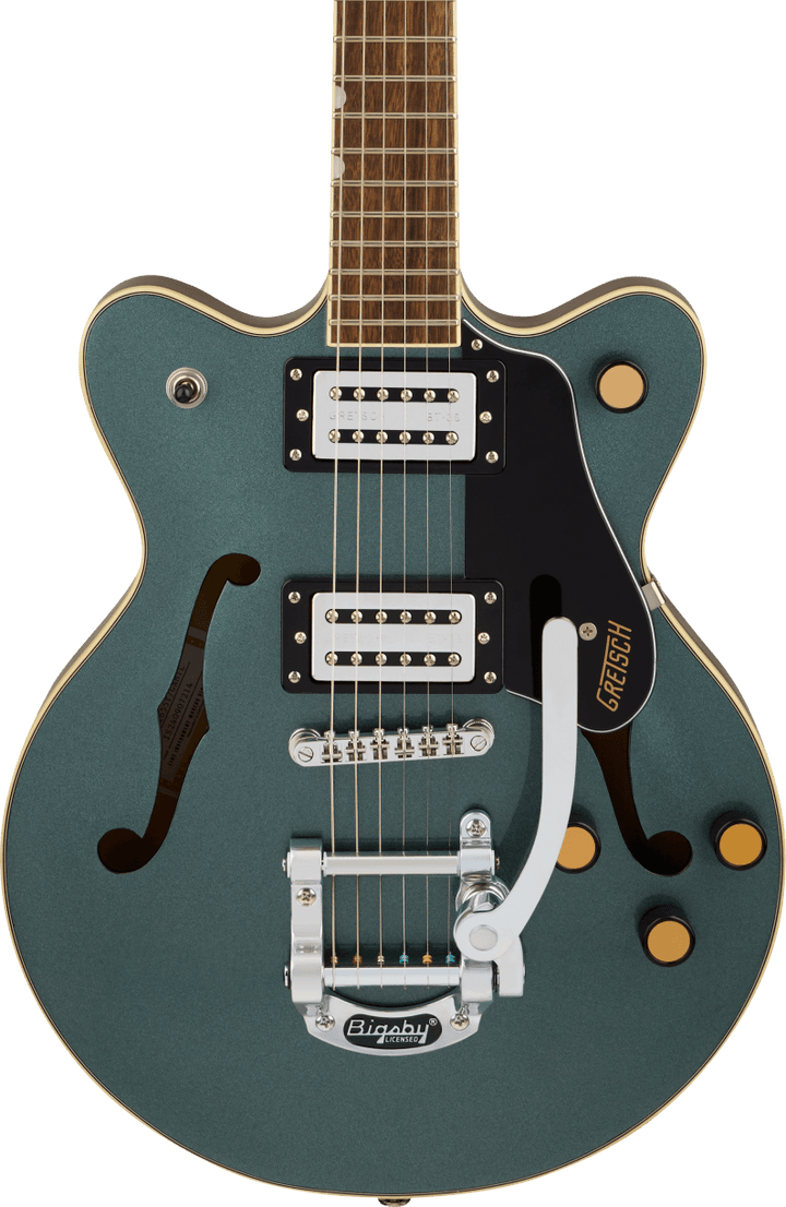 Gretsch G2655T Streamliner Center Block Jr. Double-Cut with Bigsby Electric Guitar - Gunmetal — Three quarter front 1