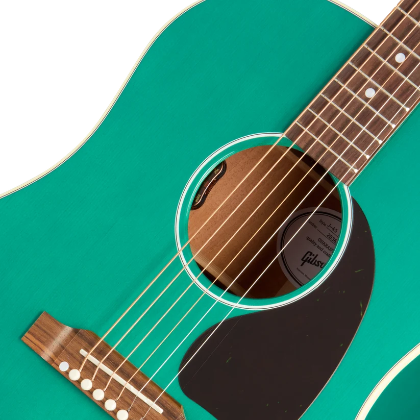 Gibson J-45 Standard Acoustic Electric Guitar - Translucent Teal — Detail 2