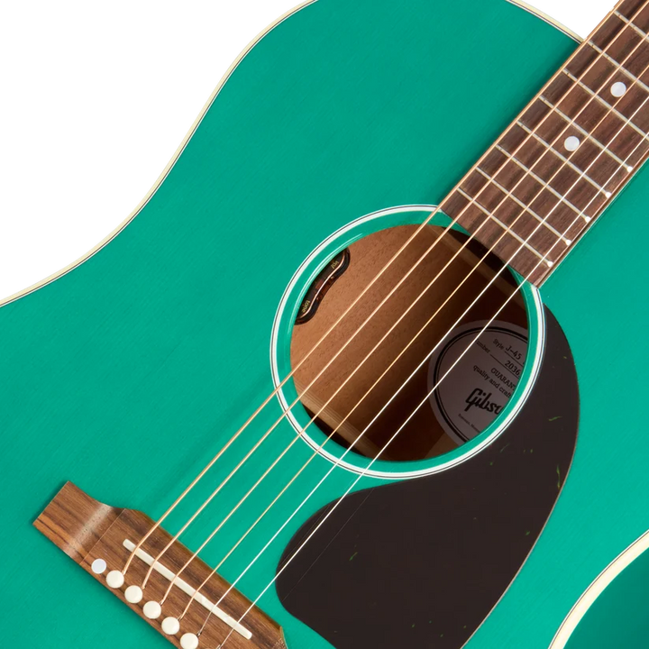 Gibson J-45 Standard Acoustic Electric Guitar - Translucent Teal — Detail 2