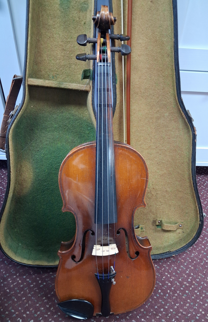 Used German Made Copy of a Strad Full Size Violin - With Case and Bow