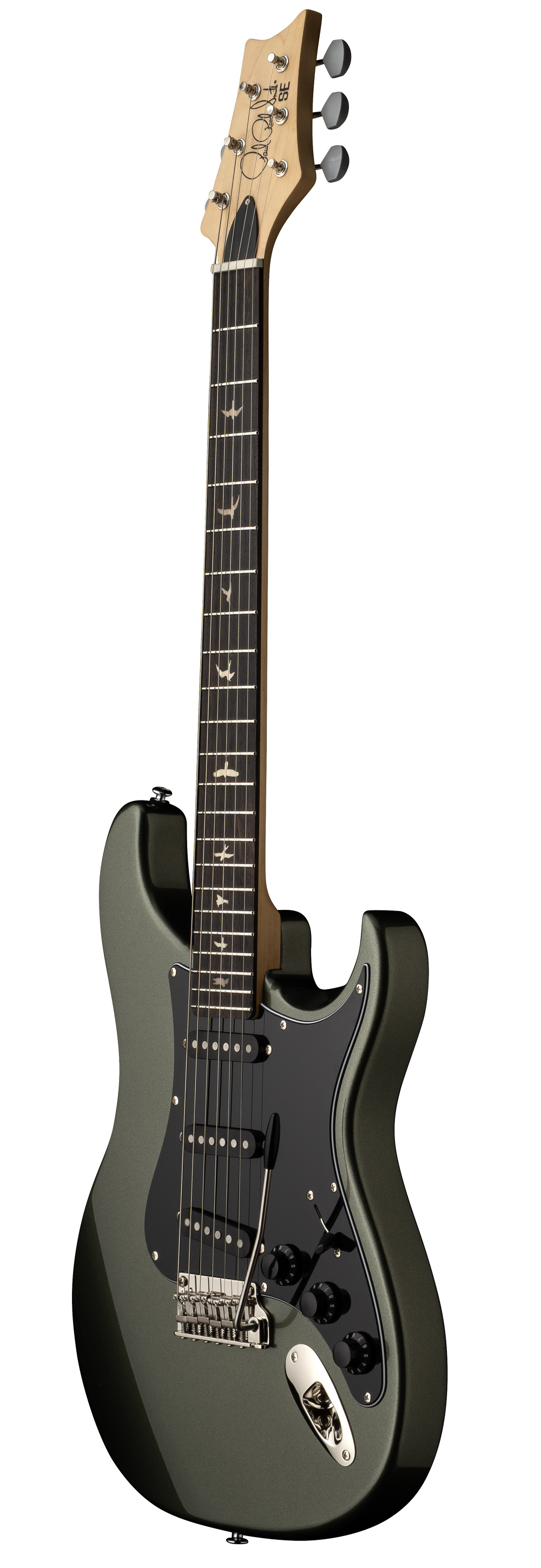 PRS SE Silver Sky Defender 'Limited Edition' Electric Guitar - Woolstone Green — front angle