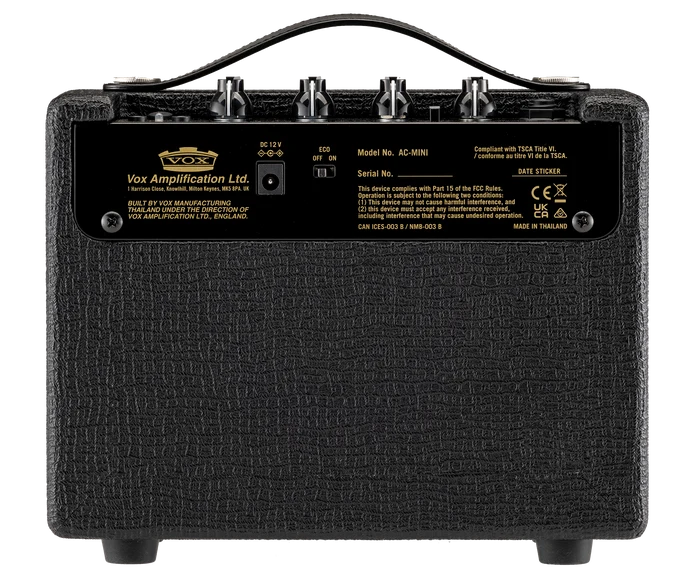 VOX AC Mini 10W Guitar Combo Amp - Black — back view