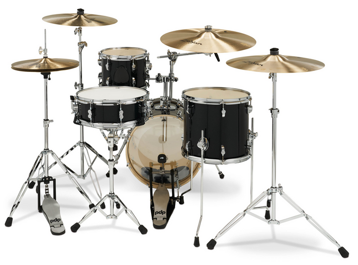 PDP New Yorker 4-Piece Drum Set Shell Pack - Black Onyx Sparkle — back view