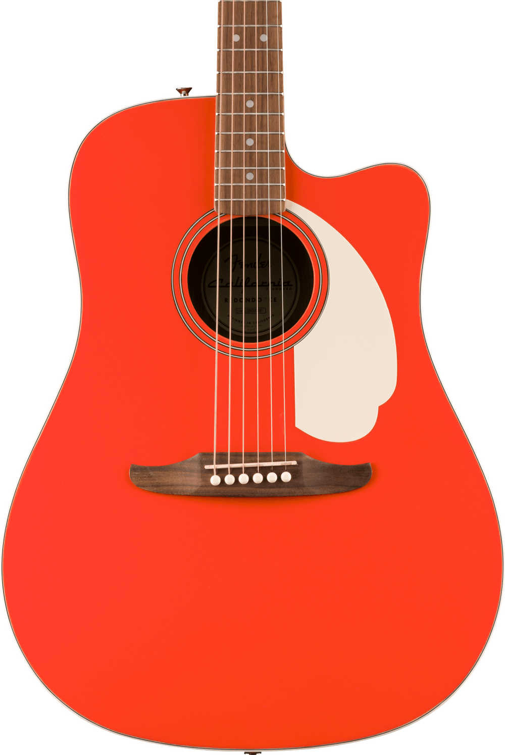 Fender California Standard Redondo CE Acoustic Electric Guitar - Fiesta Red — three-quarter front view