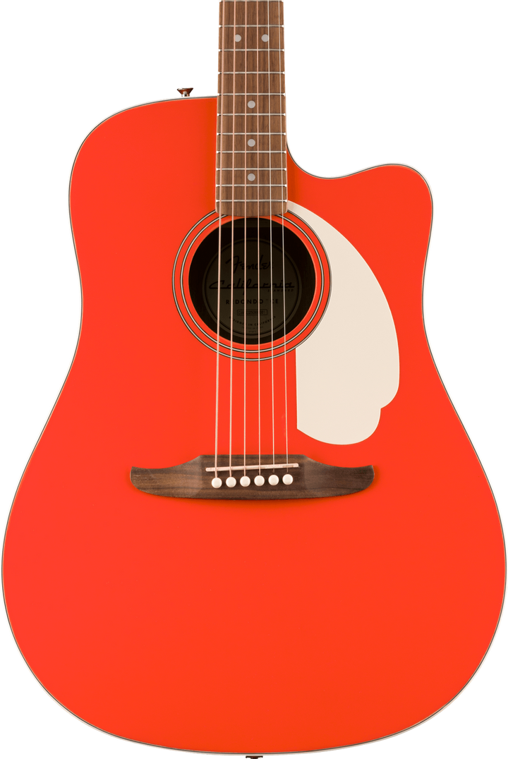 Fender California Standard Redondo CE Acoustic Electric Guitar - Fiesta Red — three-quarter front view