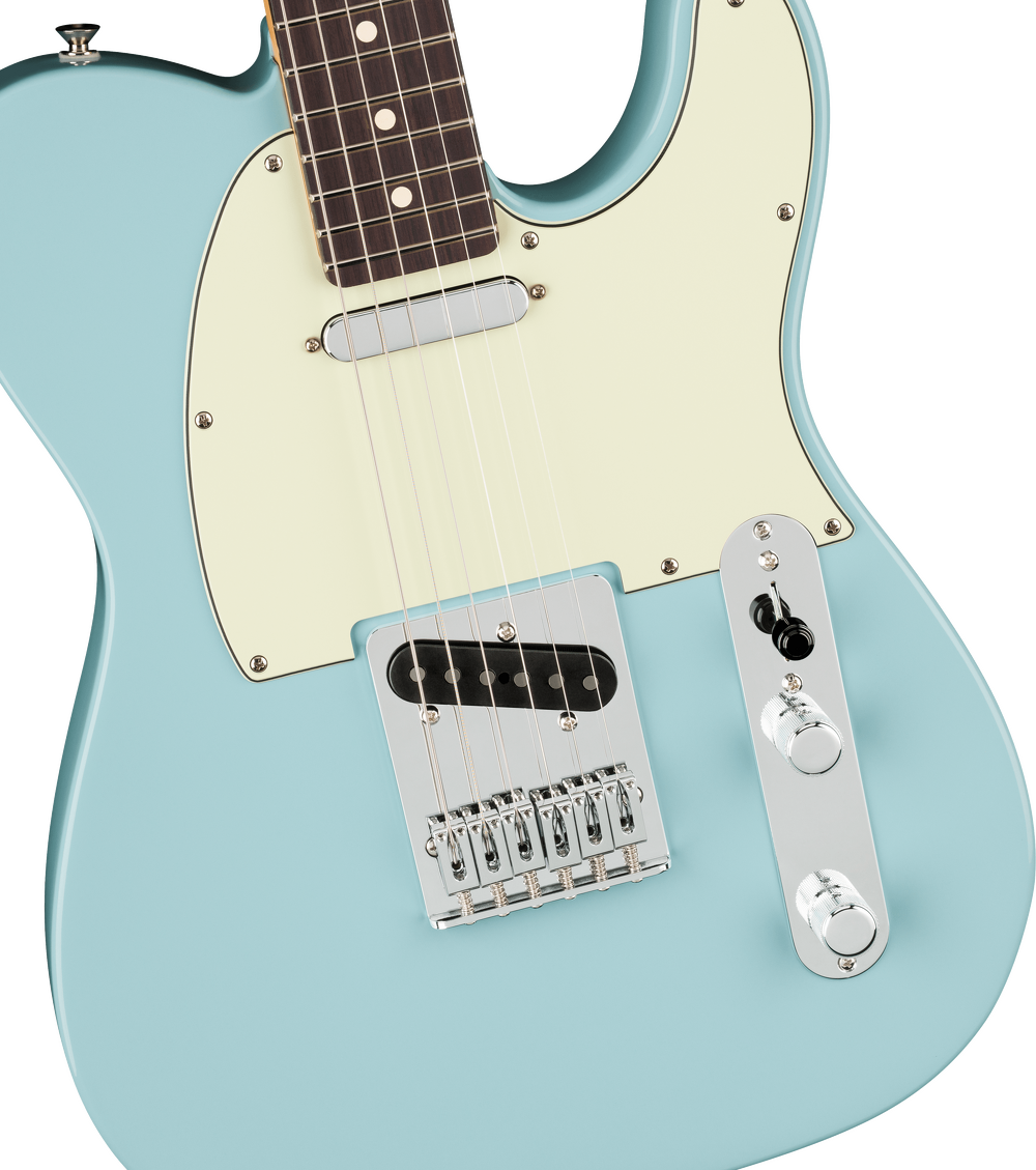 Fender 75th Anniversary Player II Telecaster Electric Guitar - Daphne Blue — Three quarter front 3