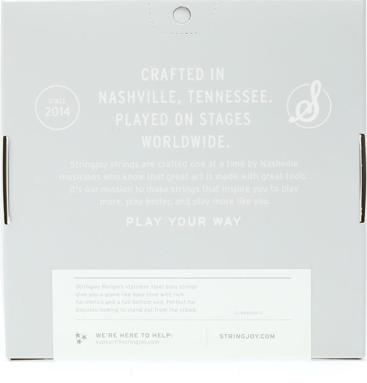 Stringjoy Rangers 5-String Long Scale Stainless Steel Bass Strings - Super Light Gauge — back view