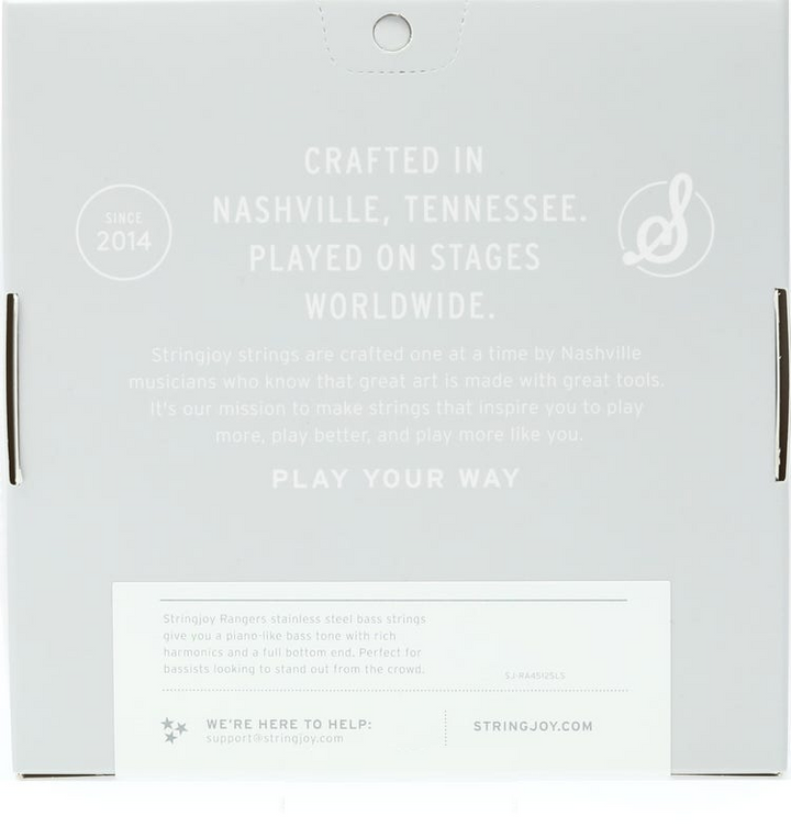 Stringjoy Rangers 5-String Long Scale Stainless Steel Bass Strings - Super Light Gauge — back view