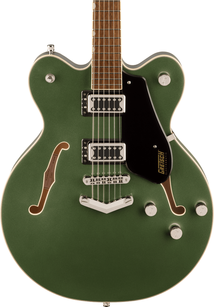 Gretsch G5622 Electromatic Center Block Double-Cut with V-Stoptail Electric Guitar - Olive Metallic — Three quarter front 1