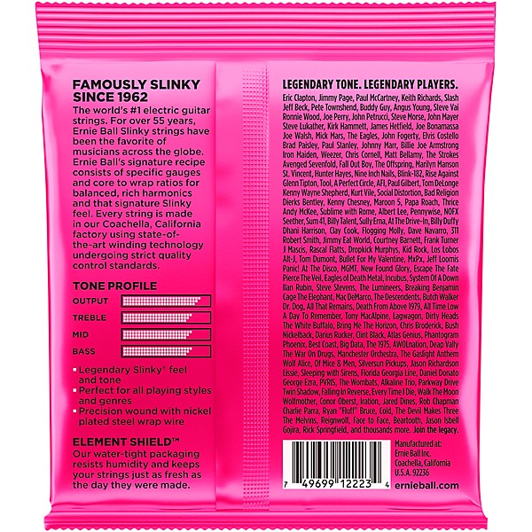 Ernie Ball Super Slinky 10-Pack Nickel Wound Electric Guitar Strings - Extra Light — back view