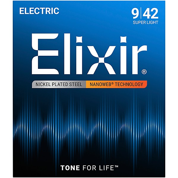 Elixir 12002 Nanoweb 10-Pack Electric Guitar Strings - Super Light