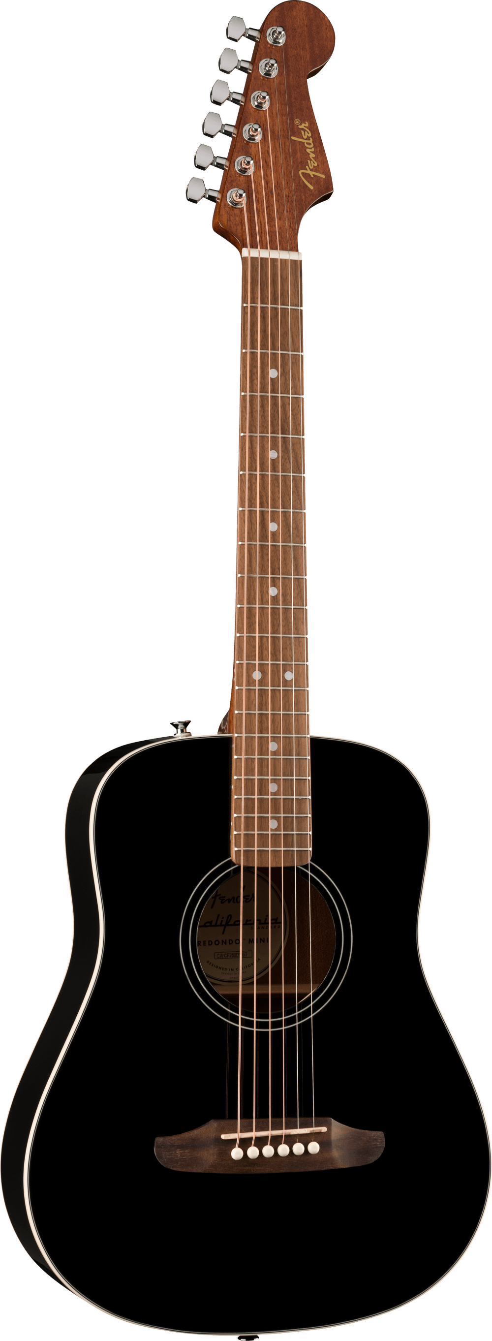 Fender California Standard Redondo Mini Acoustic Guitar - Black — front angle