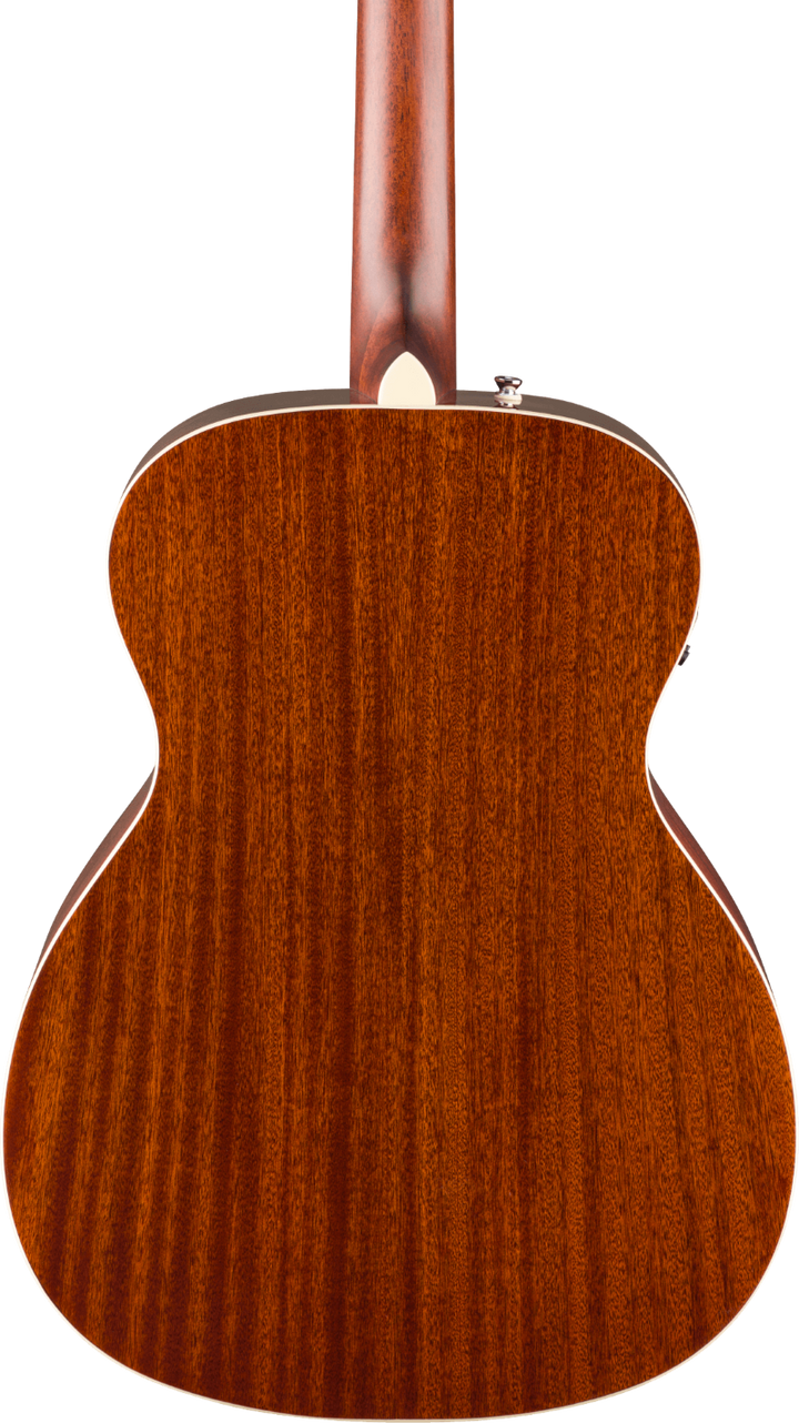 Fender California Deluxe Monterey Acoustic Electric Guitar - Black — three-quarter back view