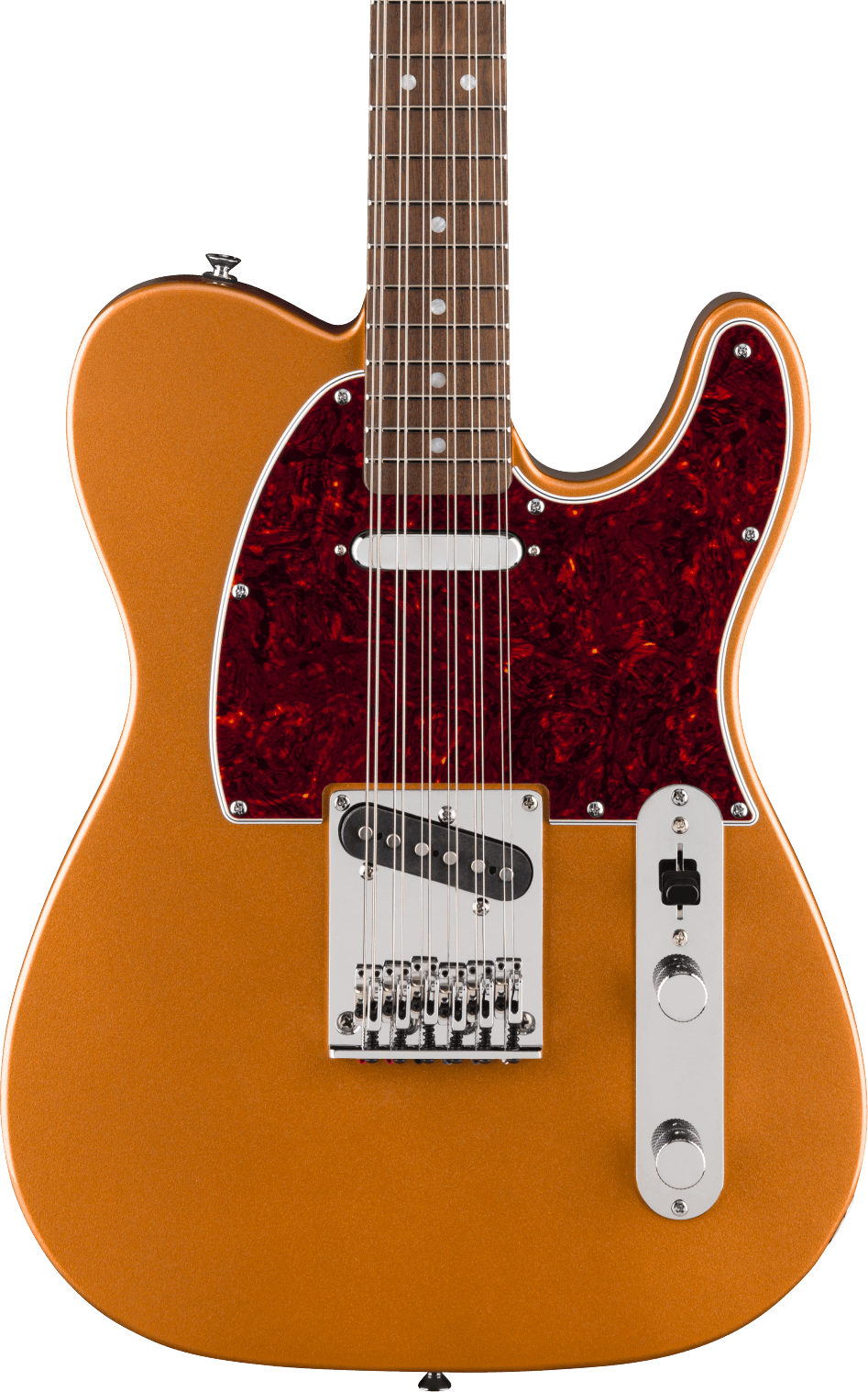 Squier Paranormal Troy Van Leeuwen Telecaster XII 12 String Electric Guitar -  Copper — Three quarter front 1