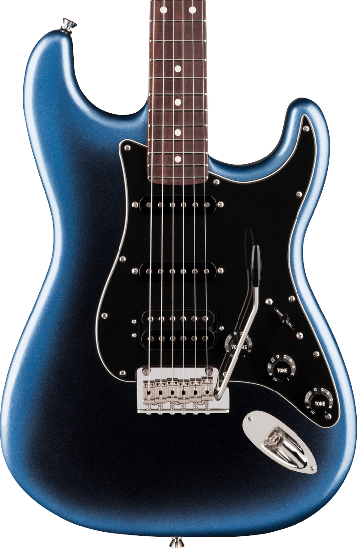 Fender American Professional Stratocaster HSS Electric Guitar - Dark Night — Three quarter front 1