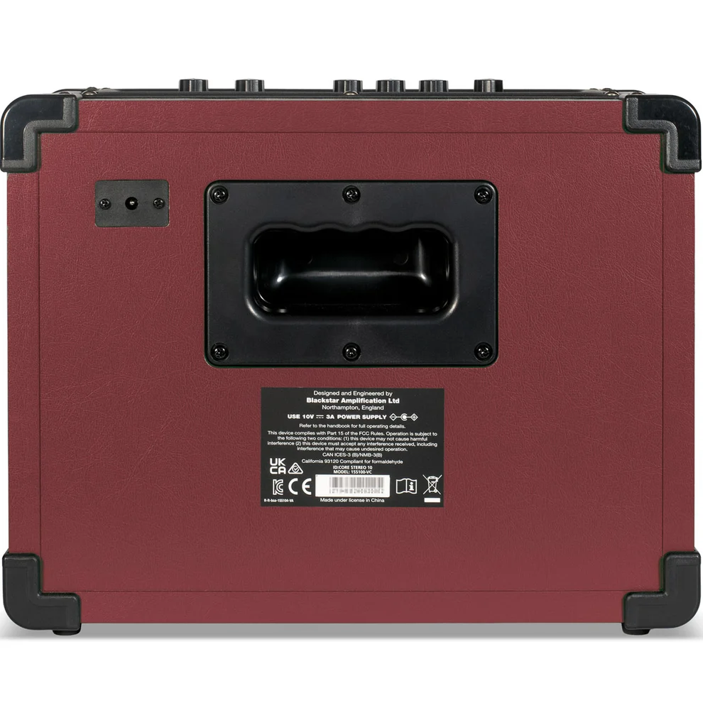 Blackstar 'Limited Edition' ID Core 10 V4 Electric Guitar Amp - Oxblood Red — back view