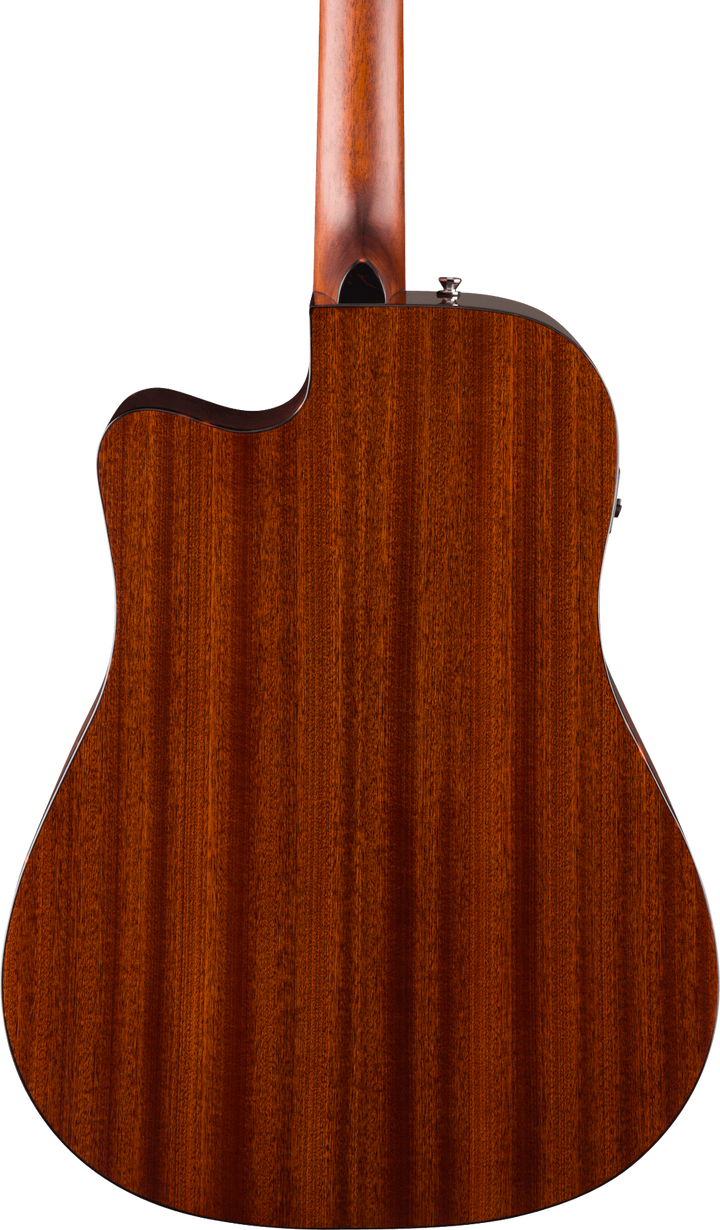 Fender California Deluxe Redondo Acoustic Electric Cutaway Guitar - Sherwood Green — three-quarter back view