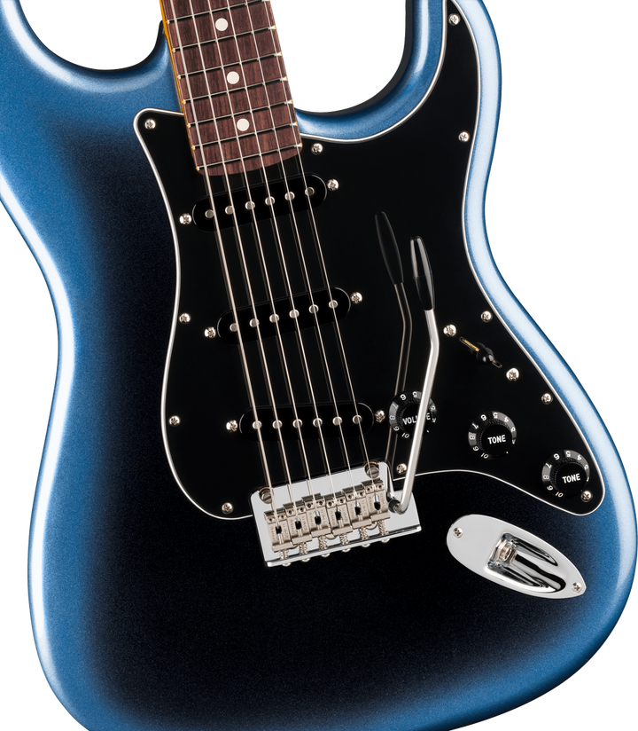 Fender American Professional Stratocaster Electric Guitar - Dark Night — Three quarter front 3