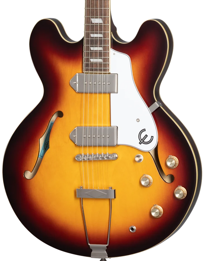 Epiphone Casino Hollowbody Electric Guitar - Vintage Sunburst — three-quarter front view