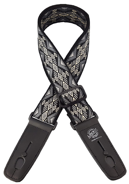 Lock-It Straps Retro Vintage Series Jacquard Guitar Strap with Locking Ends - Carbon Canyon