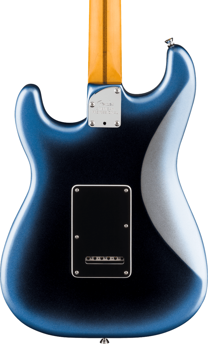Fender American Professional Stratocaster Electric Guitar - Dark Night — three-quarter back view