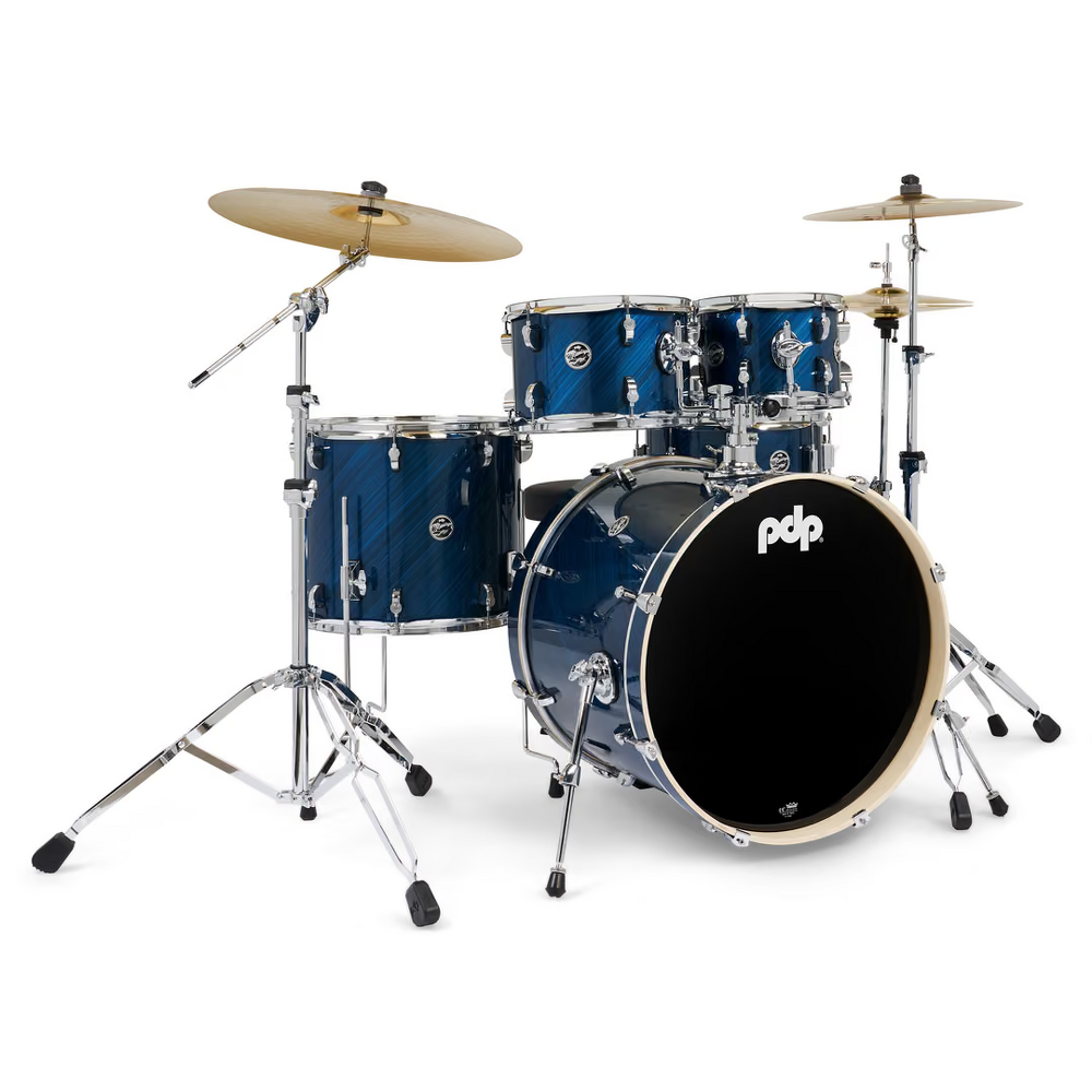 PDP Mainstage 5-piece Complete Drum Set - Twisted Blue Steel — Front angle 1