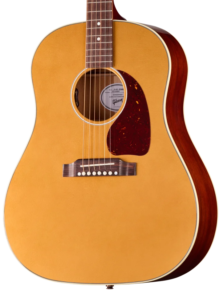 Gibson J-45 Standand Acoustic Electric Guitar - Gold Top — three-quarter front view